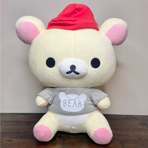 2023 SAN-X Rilakkuma Plush Korilakkuma in Red Hat & Bear T-shirt NEW with Tags